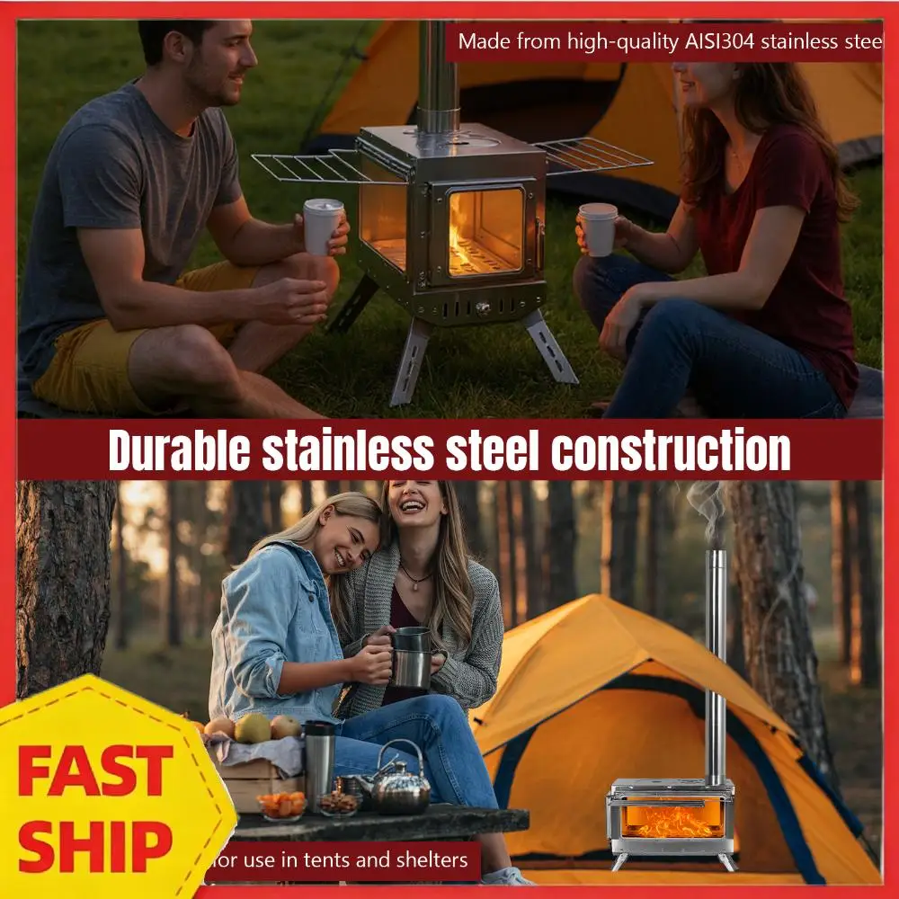 Backyard Cooking Stove with Chimney Pipe Clean Burning Heating Stove Rust Proof for Tents Shelters Camping
Backyard Cooking Stove with Chimney Pipe Clean Burning Heating Stove Rust Proof for Tents Shelters Camping