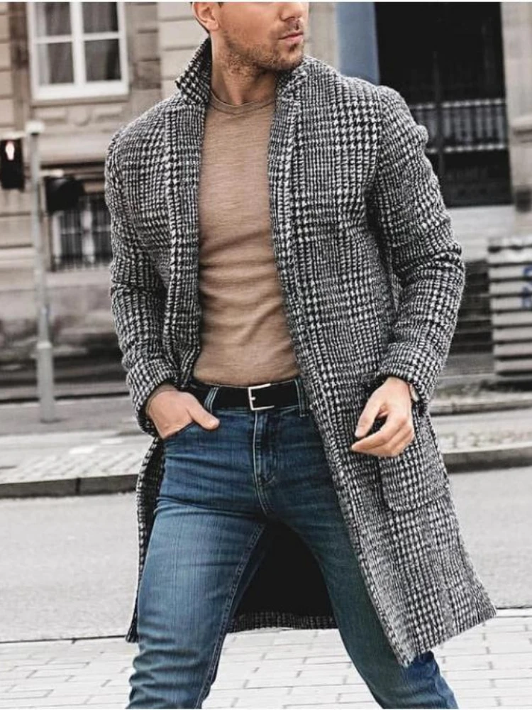 2025Luxury Brands Tweed Coat Men Autumn Winter Long Sleeve Trench Coat Plaid Vintage Slim Mid-length Windbreaker Outerwear
2025Luxury Brands Tweed Coat Men Autumn Winter Long Sleeve Trench Coat Plaid Vintage Slim Mid-length Windbreaker Outerwear