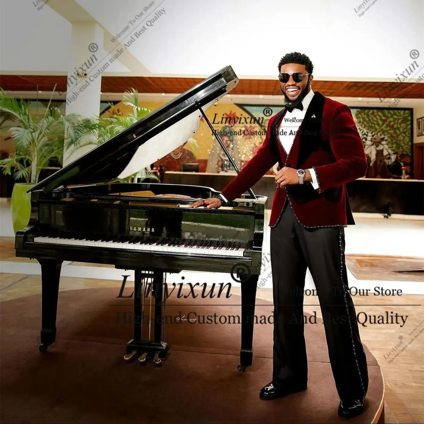 Elegent Stylish Designer Velvet Tuxedos Men Suits 2 Pieces Wedding Groom Dinner Party Male Prom Blazers Customized ropa hombre
Elegent Stylish Designer Velvet Tuxedos Men Suits 2 Pieces Wedding Groom Dinner Party Male Prom Blazers Customized ropa hombre
