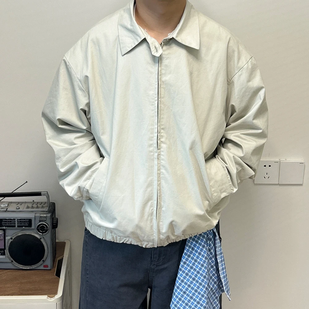 Retro Japanese Sle Plaid Loose Fit Collar Jaet ex Casual Workwear Outerwear ort Sve Zipper Closure No Hat
Retro Japanese Sle Plaid Loose Fit Collar Jaet ex Casual Workwear Outerwear ort Sve Zipper Closure No Hat