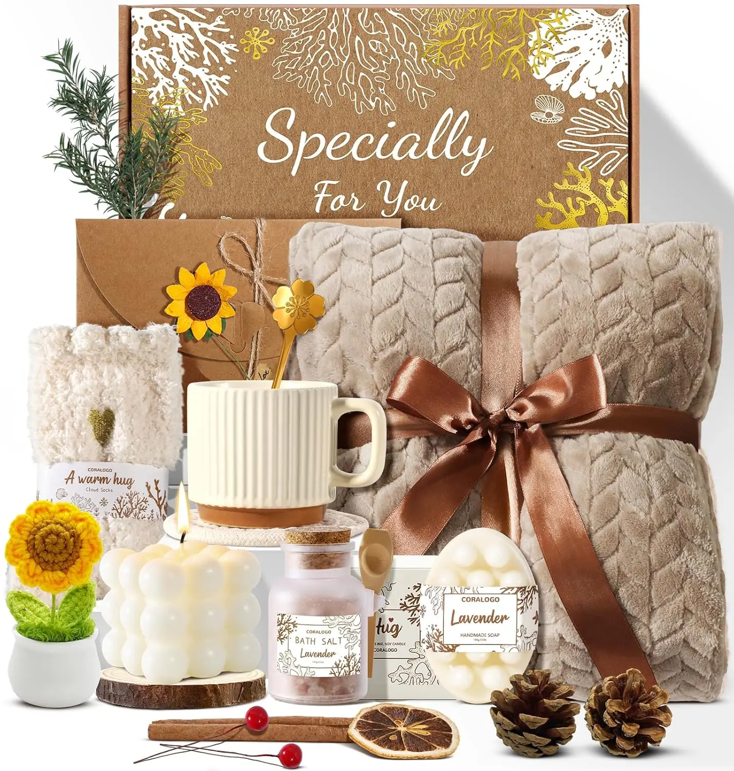 Spa Gift Baskets for Women - Birthday Gift Basket, Get Well Soon, Self Care, Relaxing Sunflower Package, 11pcs Spa Sets with Bla
Spa Gift Baskets for Women - Birthday Gift Basket, Get Well Soon, Self Care, Relaxing Sunflower Package, 11pcs Spa Sets with Bla