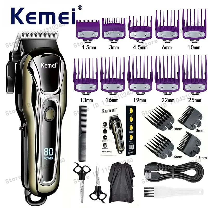 Kemei Multifunctional Electric Hair Clipper Km-PG1990A Rechargeable Shaver Professional Barber Hair Clipper Head Adjustable
Kemei Multifunctional Electric Hair Clipper Km-PG1990A Rechargeable Shaver Professional Barber Hair Clipper Head Adjustable