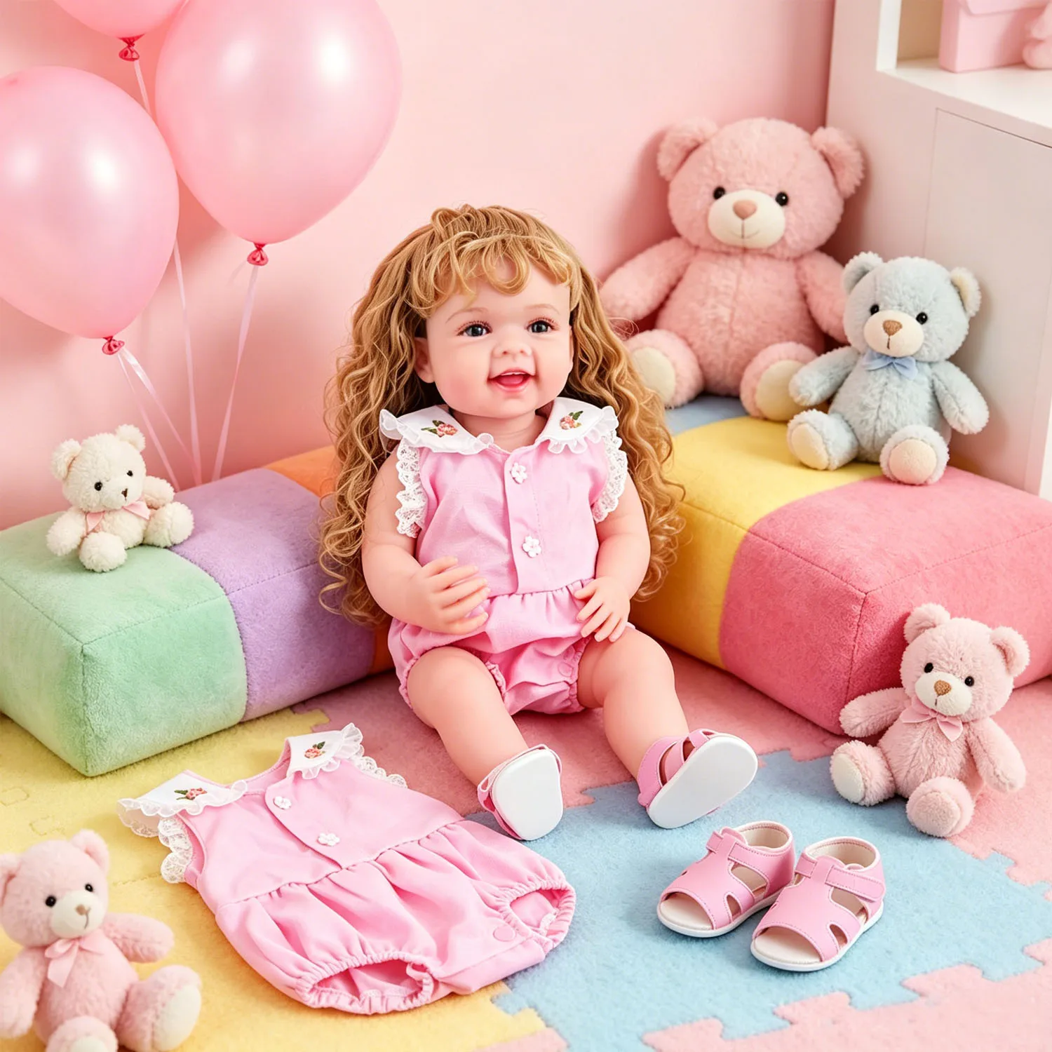 Sweet Summer Doll Clothes Set Pink Lace Trim Romper with Sandals for 55cm 22" Baby Reborn Girl Dolls Accessories Toy Kid's Gift
Sweet Summer Doll Clothes Set Pink Lace Trim Romper with Sandals for 55cm 22" Baby Reborn Girl Dolls Accessories Toy Kid's Gift