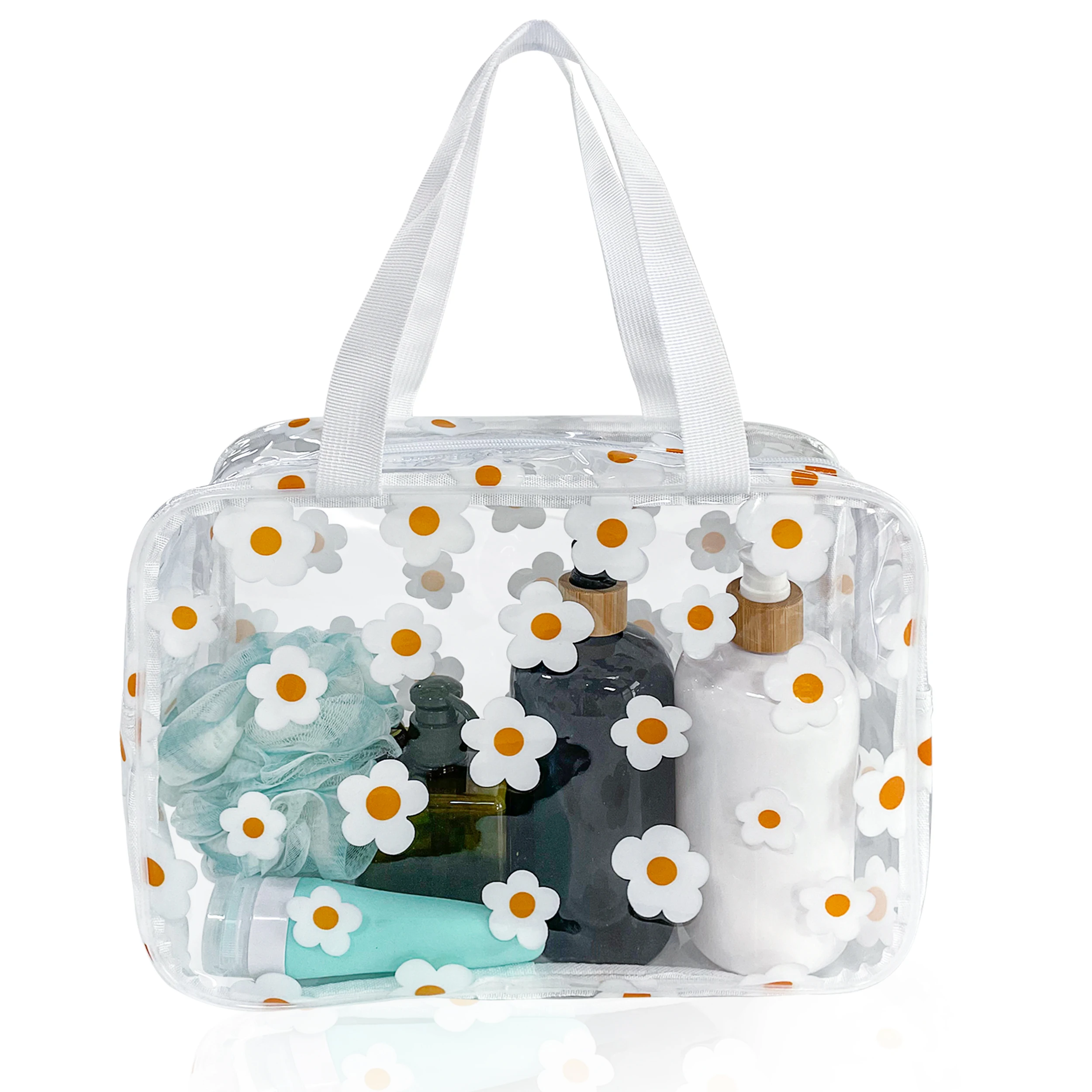 Wholesale Floral PVC Zipper Versatile Make up Bag Travel Pouch with Handle for Makeup Travel Essentials Cosmetic Bag
Wholesale Floral PVC Zipper Versatile Make up Bag Travel Pouch with Handle for Makeup Travel Essentials Cosmetic Bag