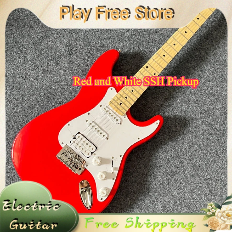 ST Electric Guitar Red White SSH Pickup Maple Fingerboard Silver Full Set Metal Hardware Student Adult Self Study Solid Wood
ST Electric Guitar Red White SSH Pickup Maple Fingerboard Silver Full Set Metal Hardware Student Adult Self Study Solid Wood