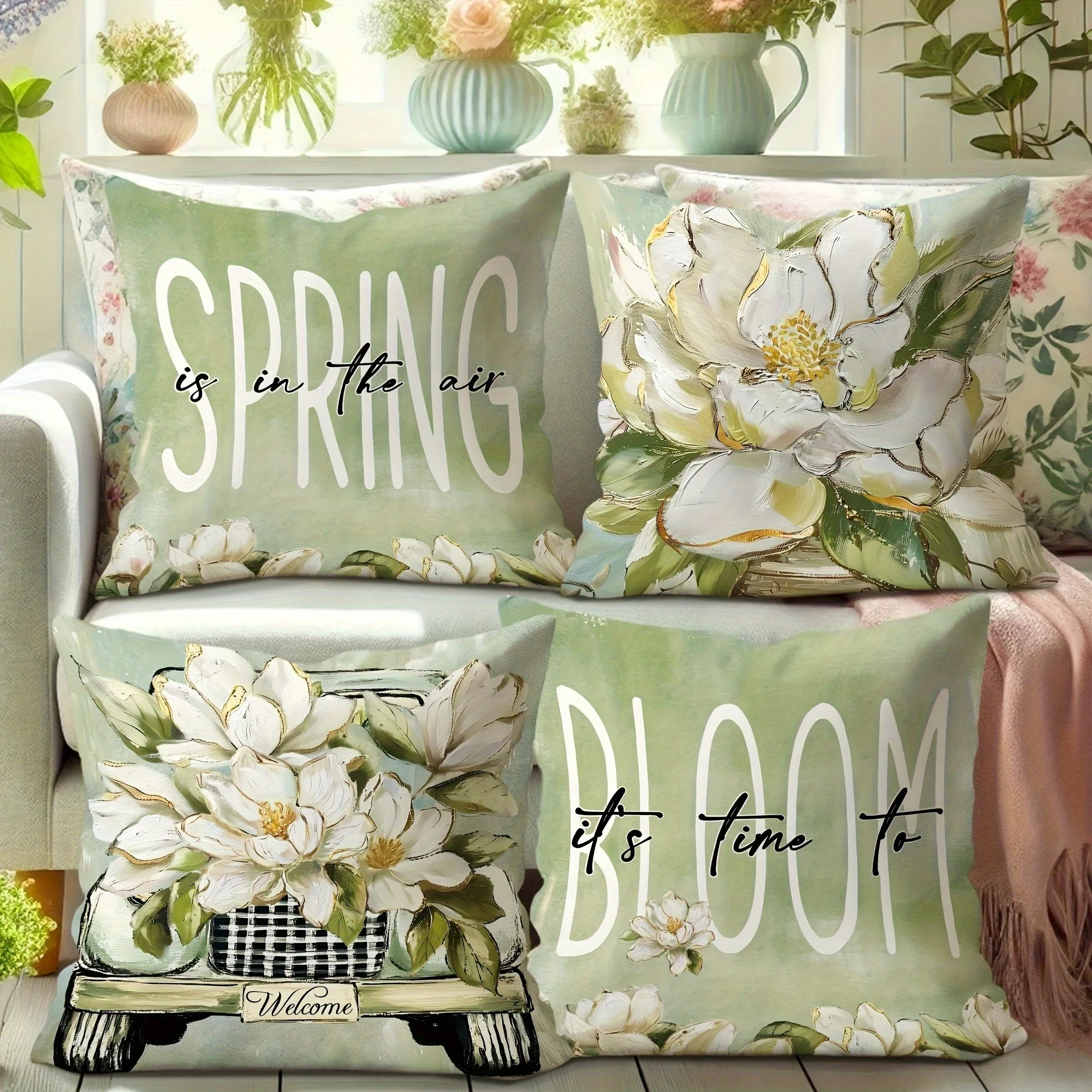 Spring Floral Pillowcase, Magnolia & Inspirational Quote Design, Seasonal Home Decor Cushion Cover
Spring Floral Pillowcase, Magnolia & Inspirational Quote Design, Seasonal Home Decor Cushion Cover