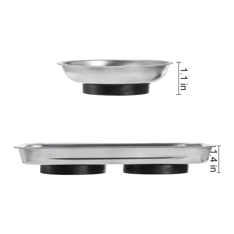 3 Pcs Magnetic Parts Tray Set, Stainless Steel Heavy Duty Square And Round Extra Strong Magnetic Tool Trays Holder-ABGL
3 Pcs Magnetic Parts Tray Set, Stainless Steel Heavy Duty Square And Round Extra Strong Magnetic Tool Trays Holder-ABGL