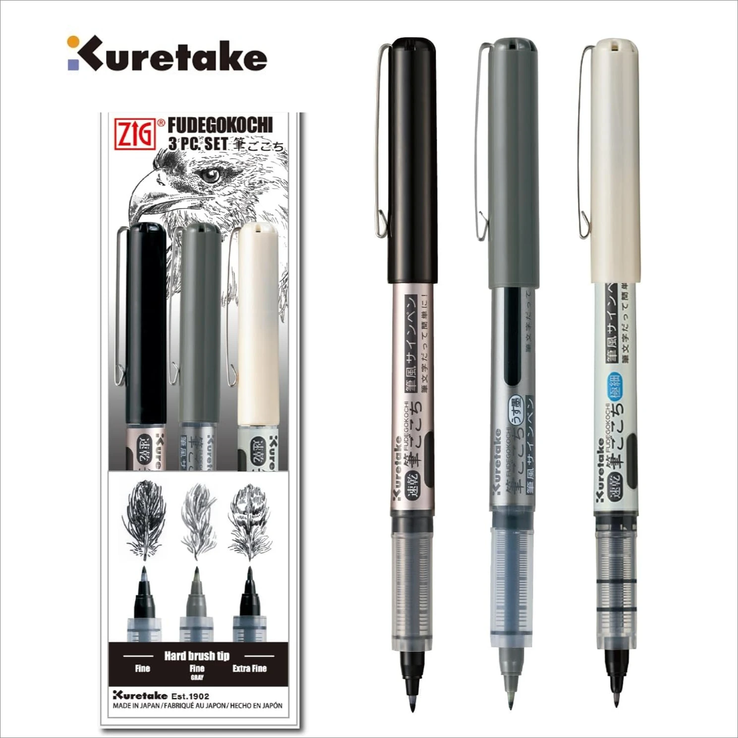 Japan Kuretake Zig Fude Brush Pen, Inktober pen, For Illustration, Manga Drawing, Lettering and Calligraphy, Professional Artist
Japan Kuretake Zig Fude Brush Pen, Inktober pen, For Illustration, Manga Drawing, Lettering and Calligraphy, Professional Artist