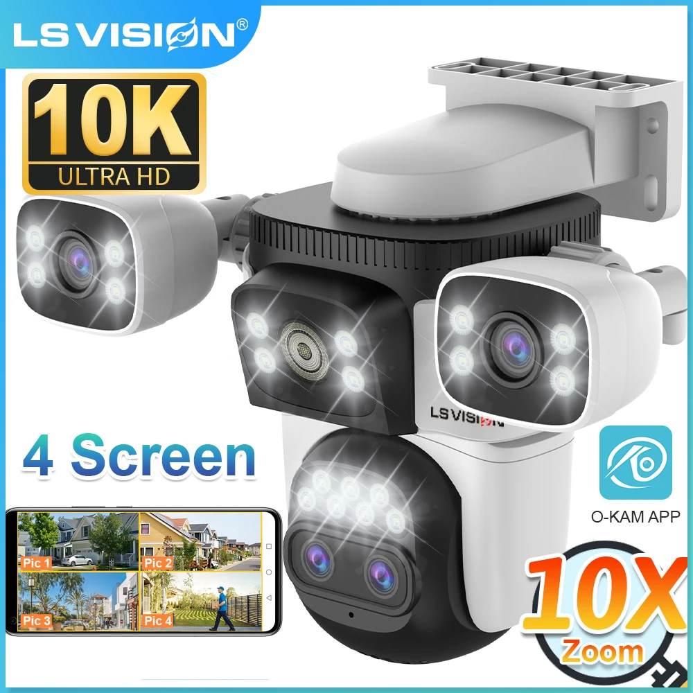 LS VISION 10K четырехэкранная Wi-Fi камера безопасности уличная 10-кратная зум автоматическое отслеживание Wi-Fi камеры наблюдения CCTV 360 ° PTZ IP-камера
LS VISION 10K четырехэкранная Wi-Fi камера безопасности уличная 10-кратная зум автоматическое отслеживание Wi-Fi камеры наблюдения CCTV 360 ° PTZ IP-камера