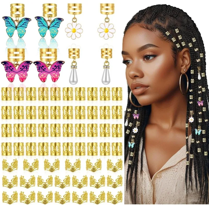 68 Pieces Colorful Butterfly Daisy Teardrop Pearl Dreadlock Hair Cuffs for Braids High Quality Stylish Festival Hippie Jewelry
68 Pieces Colorful Butterfly Daisy Teardrop Pearl Dreadlock Hair Cuffs for Braids High Quality Stylish Festival Hippie Jewelry