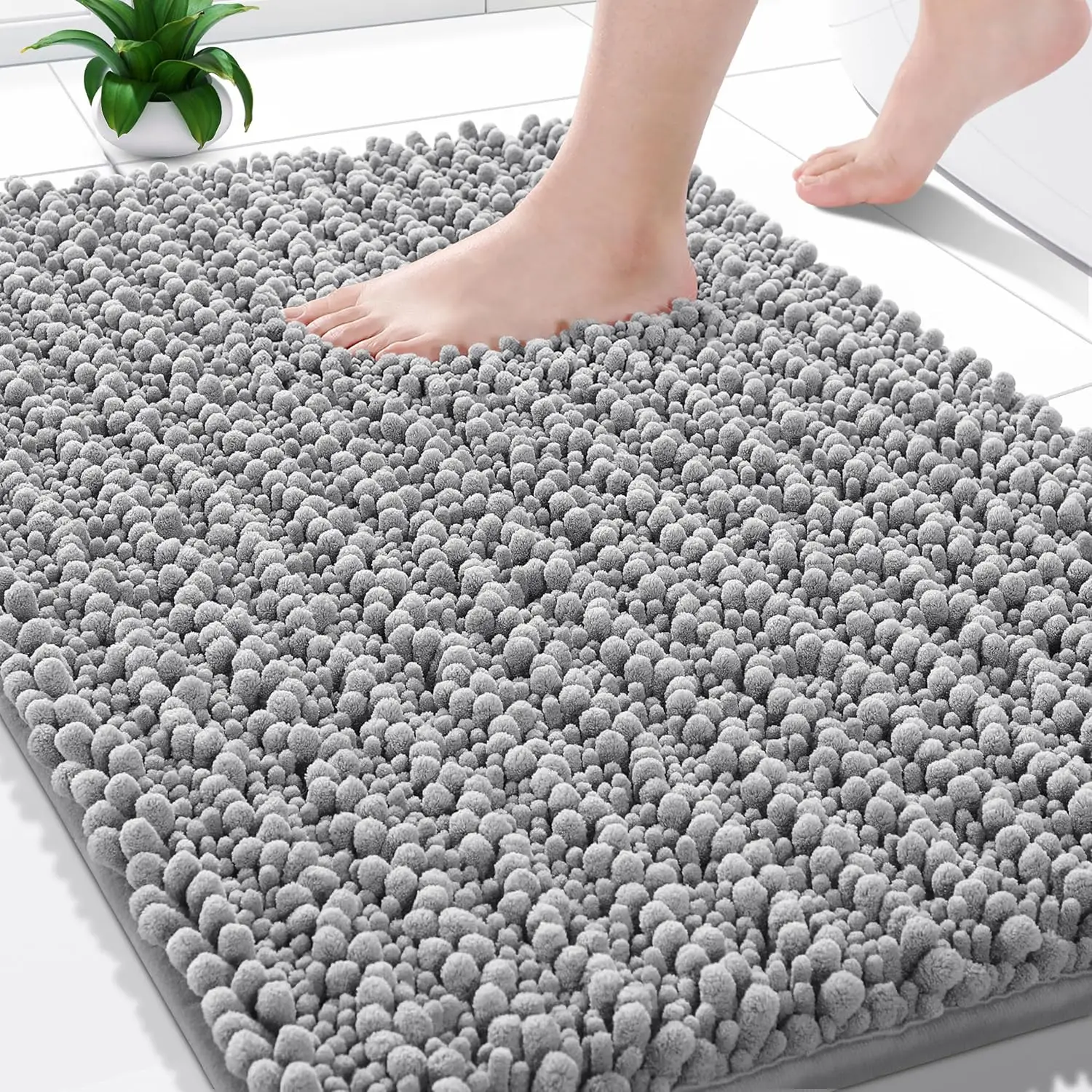 Yimobra Bathroom Rugs Non-Slip Washable – Extra Soft & Absorbent Chenille Bath Mat, Quick-Dry Plush Shaggy Floor & Vanity Bath Rugs for Tub & Shower, Modern Home Decor Accessories, 24 x 17, Grey
Yimobra Bathroom Rugs Non-Slip Washable – Extra Soft & Absorbent Chenille Bath Mat, Quick-Dry Plush Shaggy Floor & Vanity Bath Rugs for Tub & Shower, Modern Home Decor Accessories, 24 x 17, Grey