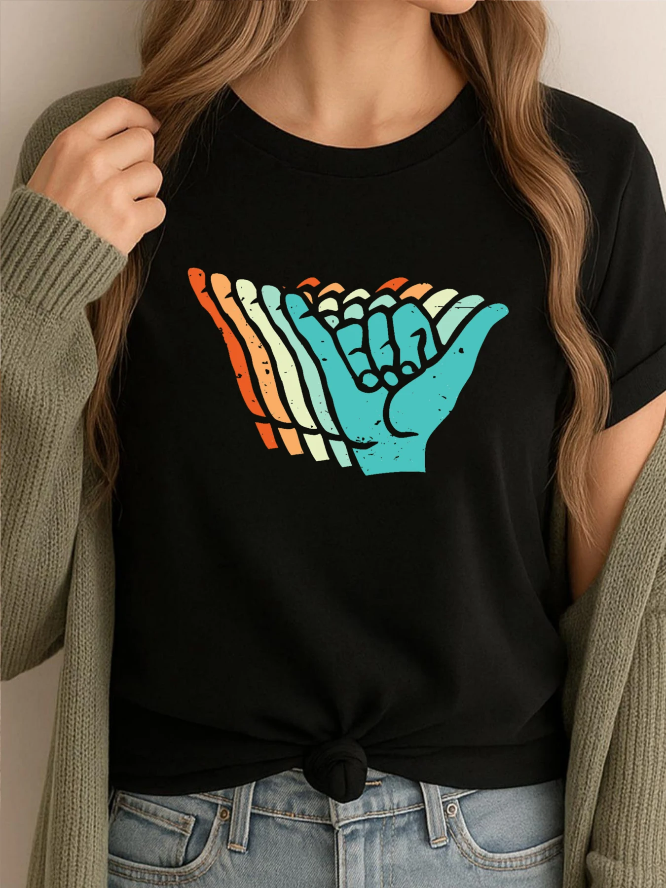 Vintage Shaka Brah Hands Graphic Tees Brand Clothing High Quality Cotton Comfortable Printed Clothes Female Tops
Vintage Shaka Brah Hands Graphic Tees Brand Clothing High Quality Cotton Comfortable Printed Clothes Female Tops