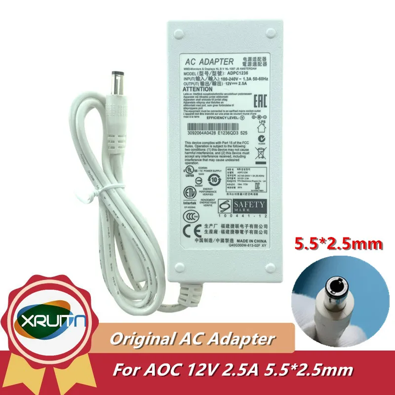 Оригинальный блок питания для ЖК-монитора AOC P2491 12 В 5,5 А 30 Вт 2,5x1200250 мм адаптер переменного тока зарядное устройство SOY SUN-ADPC1236
Оригинальный блок питания для ЖК-монитора AOC P2491 12 В 5,5 А 30 Вт 2,5x1200250 мм адаптер переменного тока зарядное устройство SOY SUN-ADPC1236