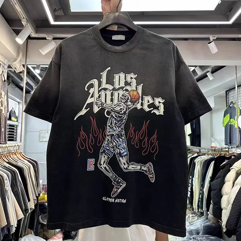 High Street Hip Hop Heavyweight T Shirt Wash Vintage Gradient Flame Skull Basketball Print Men Woman Loose Top Tees
High Street Hip Hop Heavyweight T Shirt Wash Vintage Gradient Flame Skull Basketball Print Men Woman Loose Top Tees