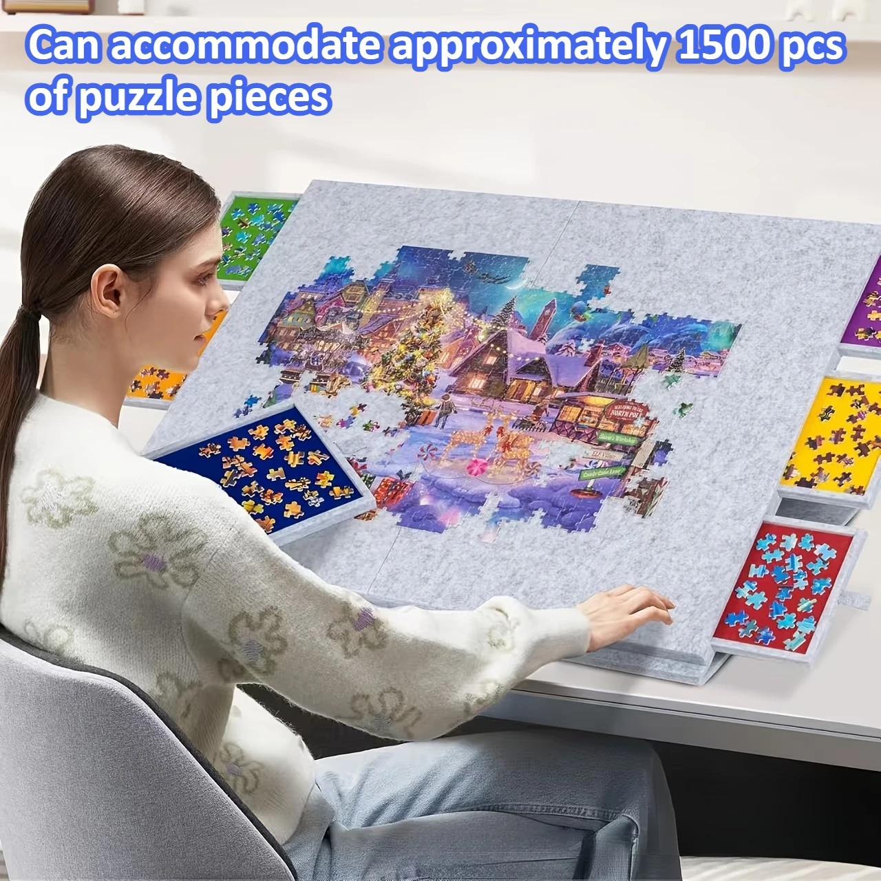 1500pcs Portable Puzzle Storage Box,Artistic Polyester Fiber Organizer for Home,Decorative Desktop Puzzle Desk Decor,Desktop Art
1500pcs Portable Puzzle Storage Box,Artistic Polyester Fiber Organizer for Home,Decorative Desktop Puzzle Desk Decor,Desktop Art