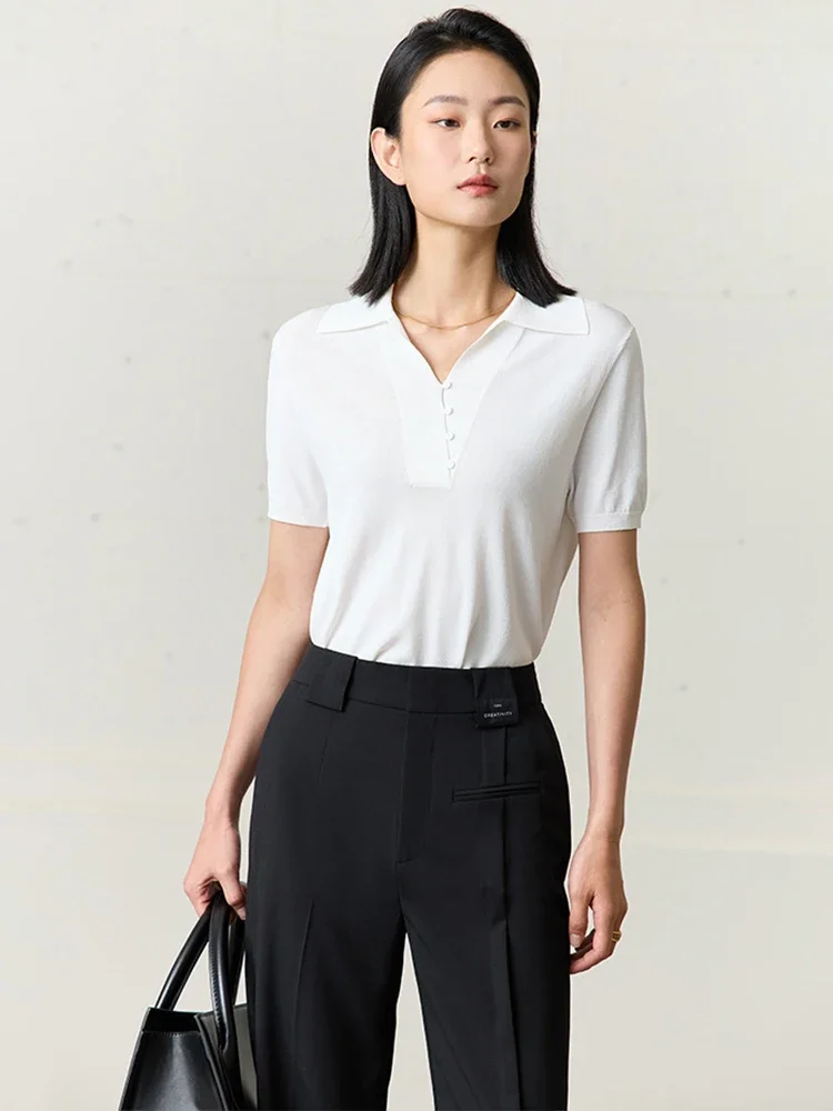 AMII Minimalism Womens Clothing Solid Turndown Collar Pullovers Short Sleeves T-shirt 2023 Summer Female Knitwears Tops 12342529
AMII Minimalism Womens Clothing Solid Turndown Collar Pullovers Short Sleeves T-shirt 2023 Summer Female Knitwears Tops 12342529