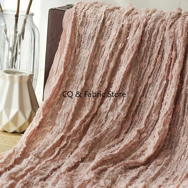 Шифоновый крючок, вышитая полосатая морщинистая ткань, свадебное платье в сказочном стиле, тюль, сетчатая ткань, 1 метр