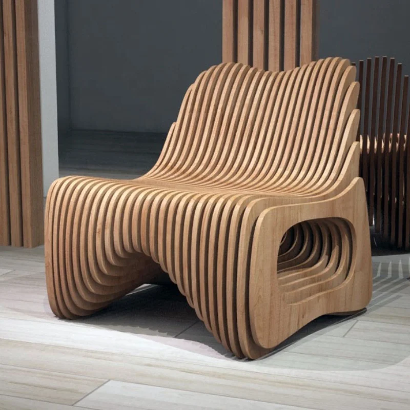 Parametric Solid Wood Unique Shape Single Waiting Chair with Backrest Sofa for Hotel Club Mall Villa Creative Accent Furniture
Parametric Solid Wood Unique Shape Single Waiting Chair with Backrest Sofa for Hotel Club Mall Villa Creative Accent Furniture