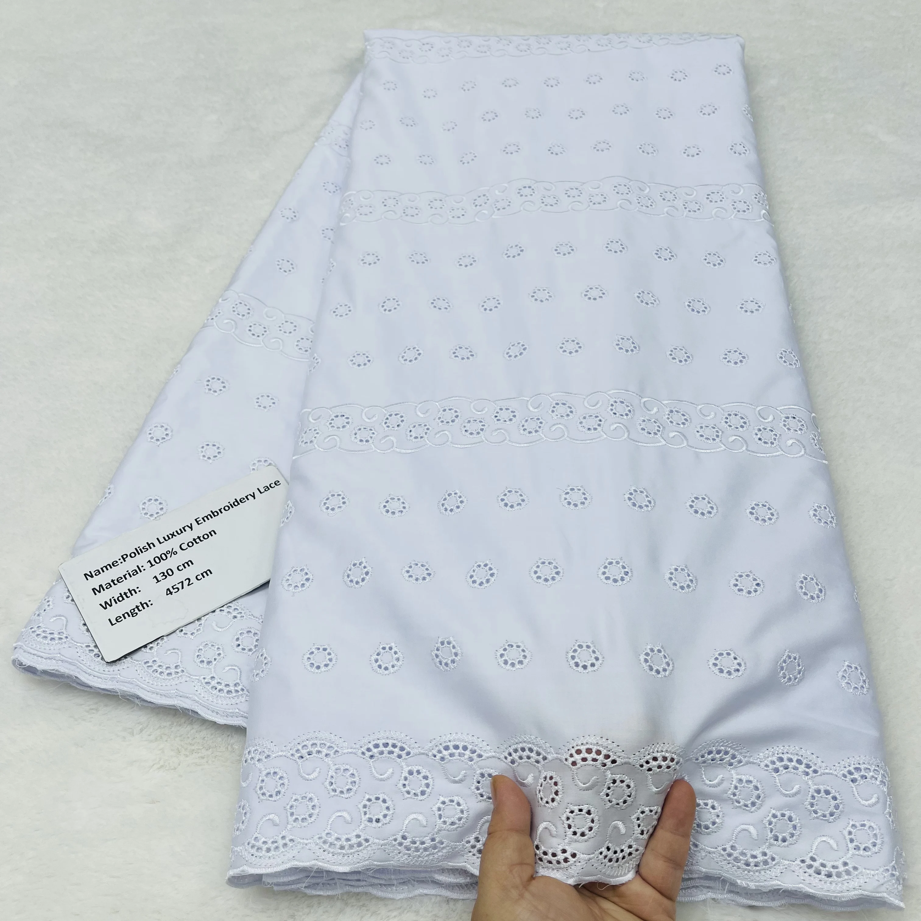 2026 African Nigerian Polish Lace Fabric For Dress Sewing High Quality Damask 100% Cotton Pure Embroidery Wedding Party D M149-1
2026 African Nigerian Polish Lace Fabric For Dress Sewing High Quality Damask 100% Cotton Pure Embroidery Wedding Party D M149-1