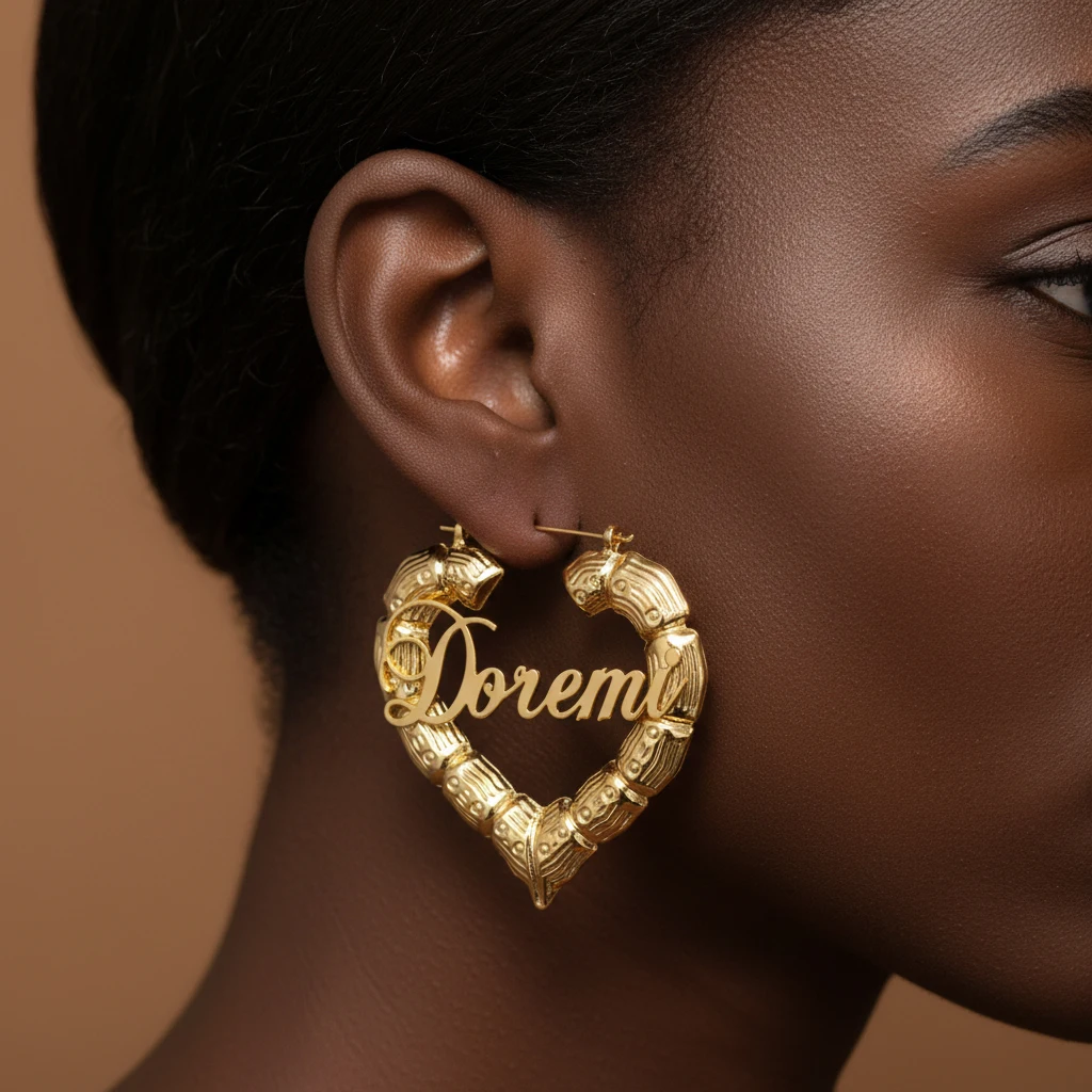 Stainless Steel Heart Shape Bamboo Custom Name Earrings 18K Gold Plated Personalized Letters Hoop Earrings Multi Size Ear Charm
Stainless Steel Heart Shape Bamboo Custom Name Earrings 18K Gold Plated Personalized Letters Hoop Earrings Multi Size Ear Charm