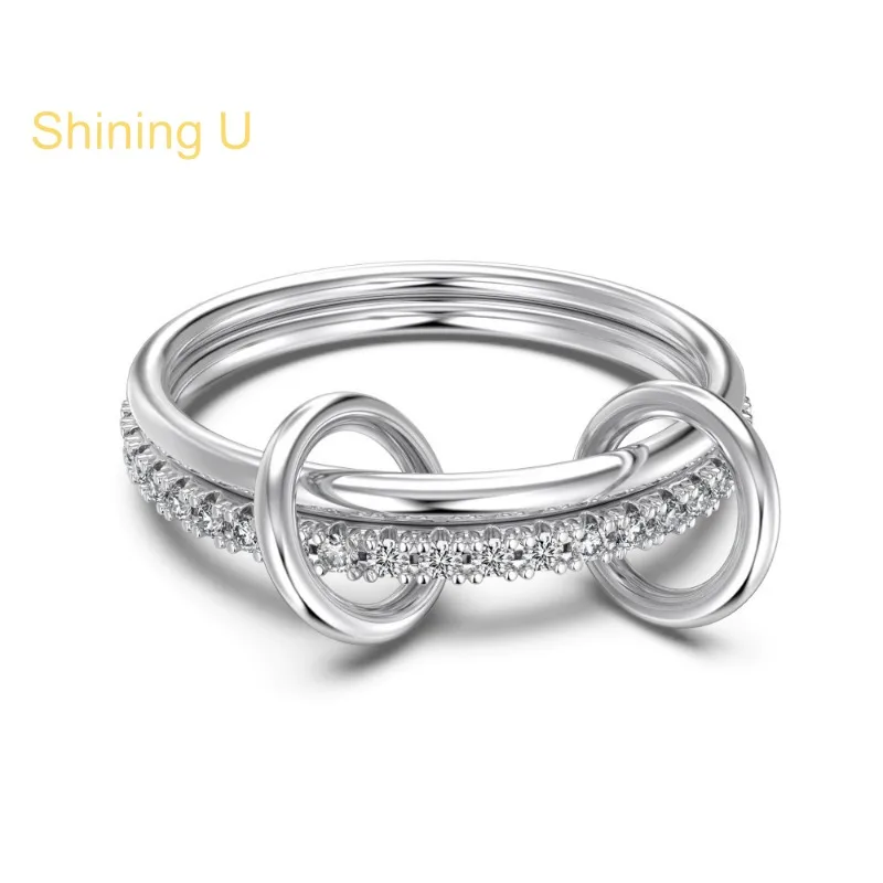 Shining U S925 Silver Zircon Gems Circle Ring for Womn Fine Jewelry Summer
Shining U S925 Silver Zircon Gems Circle Ring for Womn Fine Jewelry Summer