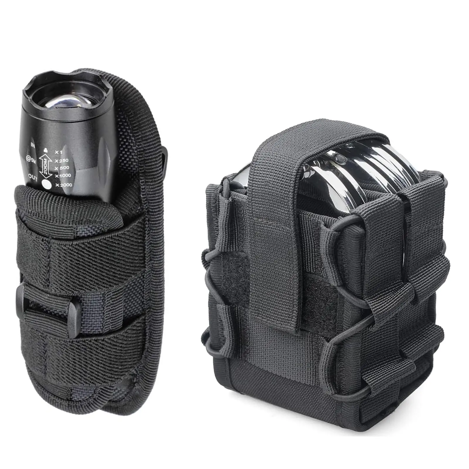 Tactical Flashlight Pouch Holster with Double Handcuff Pouch Rotatable Flashlight Holder Belt Clip MOLLE Handcuff Case for Vest
Tactical Flashlight Pouch Holster with Double Handcuff Pouch Rotatable Flashlight Holder Belt Clip MOLLE Handcuff Case for Vest