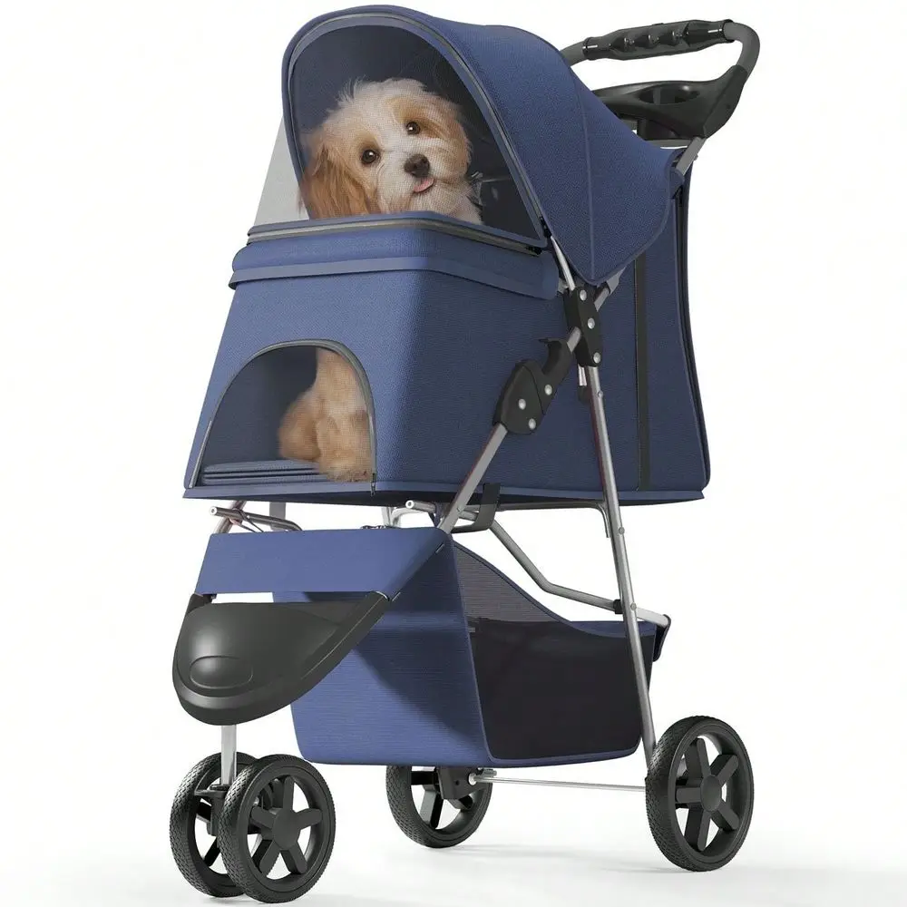 Stroller With 4 Wheels For Small Medium Pets, Portable Travel Foldable Carrier Jogger For Dog Cat Puppy Kitty, Rear Wheel Break
Stroller With 4 Wheels For Small Medium Pets, Portable Travel Foldable Carrier Jogger For Dog Cat Puppy Kitty, Rear Wheel Break
