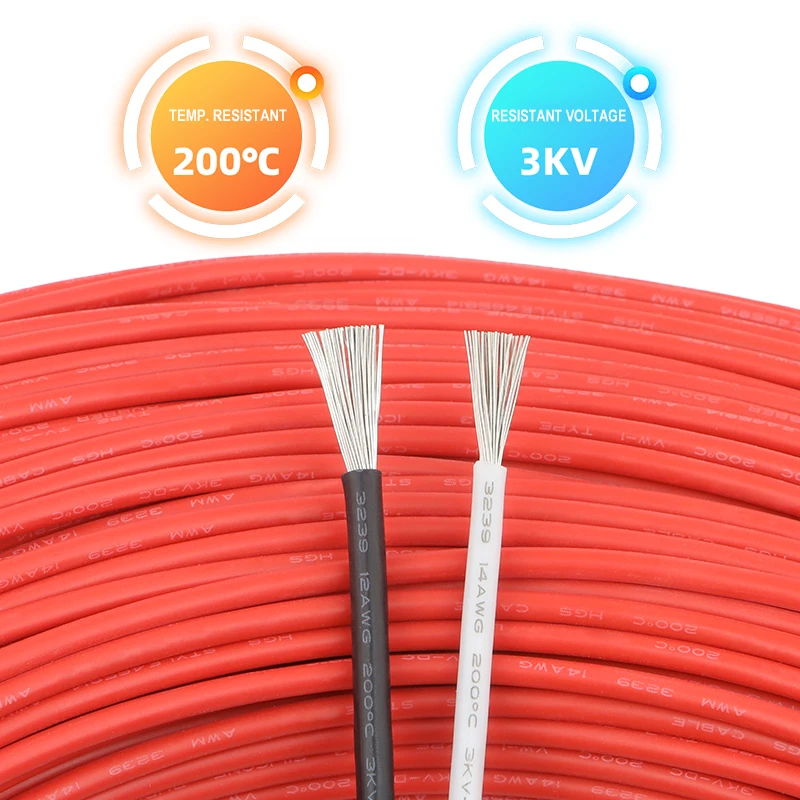 1/5m 3239 Copper Wire 30 28 26 24 22 20 18 16 14 12 10 08 AWG Flexible Silicone Insulated 3KV DIY LED Lighting Electronic Cable
1/5m 3239 Copper Wire 30 28 26 24 22 20 18 16 14 12 10 08 AWG Flexible Silicone Insulated 3KV DIY LED Lighting Electronic Cable