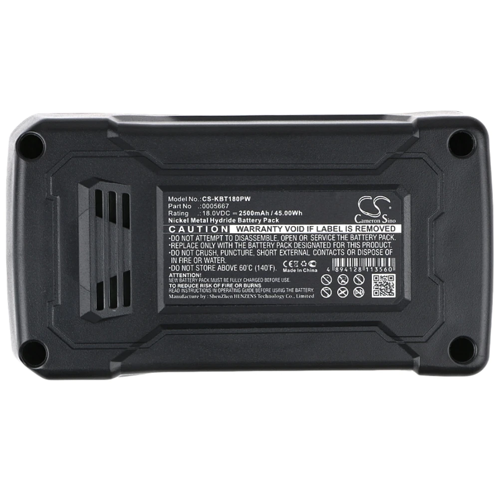 Ni-MH Power Tools Battery for KOBALT, 18.0V, 2500mAh, Compatible Models: K18-NB15A (Part No: 0005667)
Ni-MH Power Tools Battery for KOBALT, 18.0V, 2500mAh, Compatible Models: K18-NB15A (Part No: 0005667)
