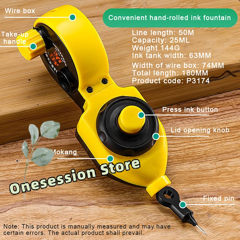 Chalk Line & Ink Marker Set - Woodworking and Construction Measuring Tools with Nylon Wire for Precision Marking
Chalk Line & Ink Marker Set - Woodworking and Construction Measuring Tools with Nylon Wire for Precision Marking