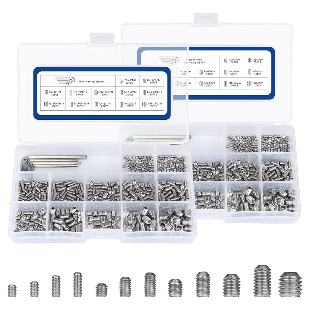 1000Pcs 304 Stainless Steel Male Screws British Standard Two-in-one Hexagon Socket Tightening Machine Screws with Spanner Set
1000Pcs 304 Stainless Steel Male Screws British Standard Two-in-one Hexagon Socket Tightening Machine Screws with Spanner Set