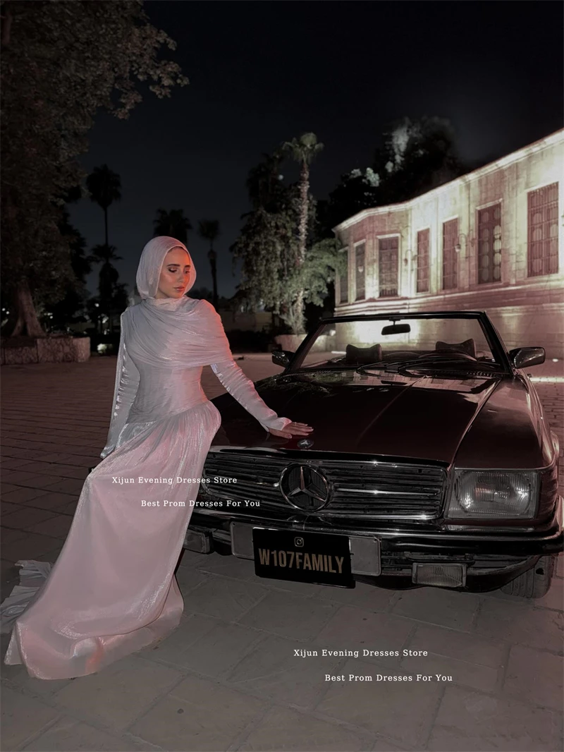 Xijun Modest Silk Satin Evening Dresses Full Sleeves Pleated Long Prom Dresses Dubai Formal Moroccan Kaftan Prom Gown Customized
Xijun Modest Silk Satin Evening Dresses Full Sleeves Pleated Long Prom Dresses Dubai Formal Moroccan Kaftan Prom Gown Customized