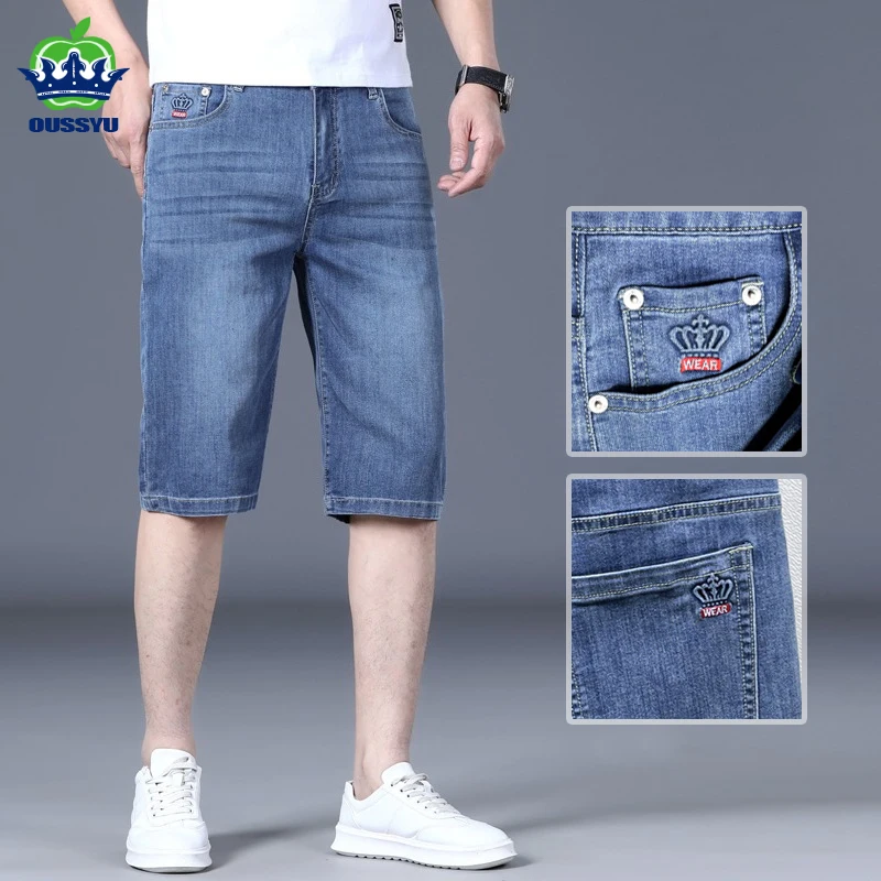 High Quality Men's Summer Denim Shorts Thin Cotton Casual Shorts Baggy Elastic Straight Pants Jeans Shorts Bermuda Jorts Man
High Quality Men's Summer Denim Shorts Thin Cotton Casual Shorts Baggy Elastic Straight Pants Jeans Shorts Bermuda Jorts Man