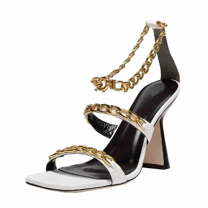 Metal Chain Roman Women's Summer Button Strap High Heels Thick Heels Sandals shoes women Zapatos mujer
Metal Chain Roman Women's Summer Button Strap High Heels Thick Heels Sandals shoes women Zapatos mujer