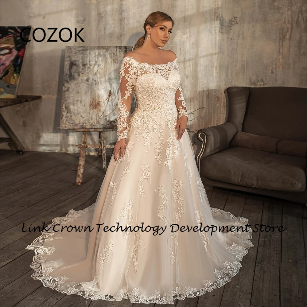 COZOK A Line Plus Size Wedding Dresses for Women 2024 Full Sleeve Strapless Bridal Gowns with Lace New 2024 Vestidos De Novia
COZOK A Line Plus Size Wedding Dresses for Women 2024 Full Sleeve Strapless Bridal Gowns with Lace New 2024 Vestidos De Novia