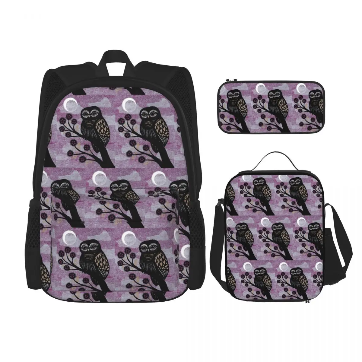 Owl Print 3 Backpacks Children Bookbag School Bags Rucksack Lunch Bag Pen Bag Three-Piece Set
Owl Print 3 Backpacks Children Bookbag School Bags Rucksack Lunch Bag Pen Bag Three-Piece Set
