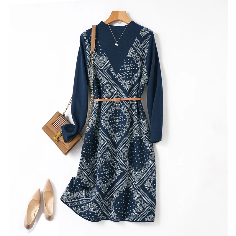 Autumn Winter Knitted Dresses Women Fashion Printed Loose Sweater Dress Female Casual Long Sleeve Turtleneck Party Dress Vestido
Autumn Winter Knitted Dresses Women Fashion Printed Loose Sweater Dress Female Casual Long Sleeve Turtleneck Party Dress Vestido
