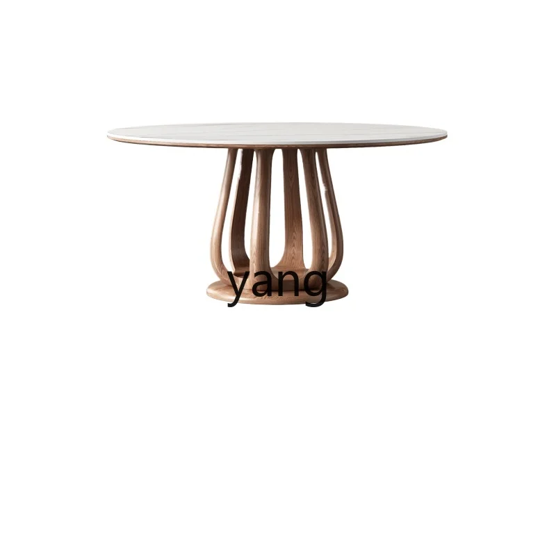 MM modern simple household small apartment marble ash wood round eating table
MM modern simple household small apartment marble ash wood round eating table