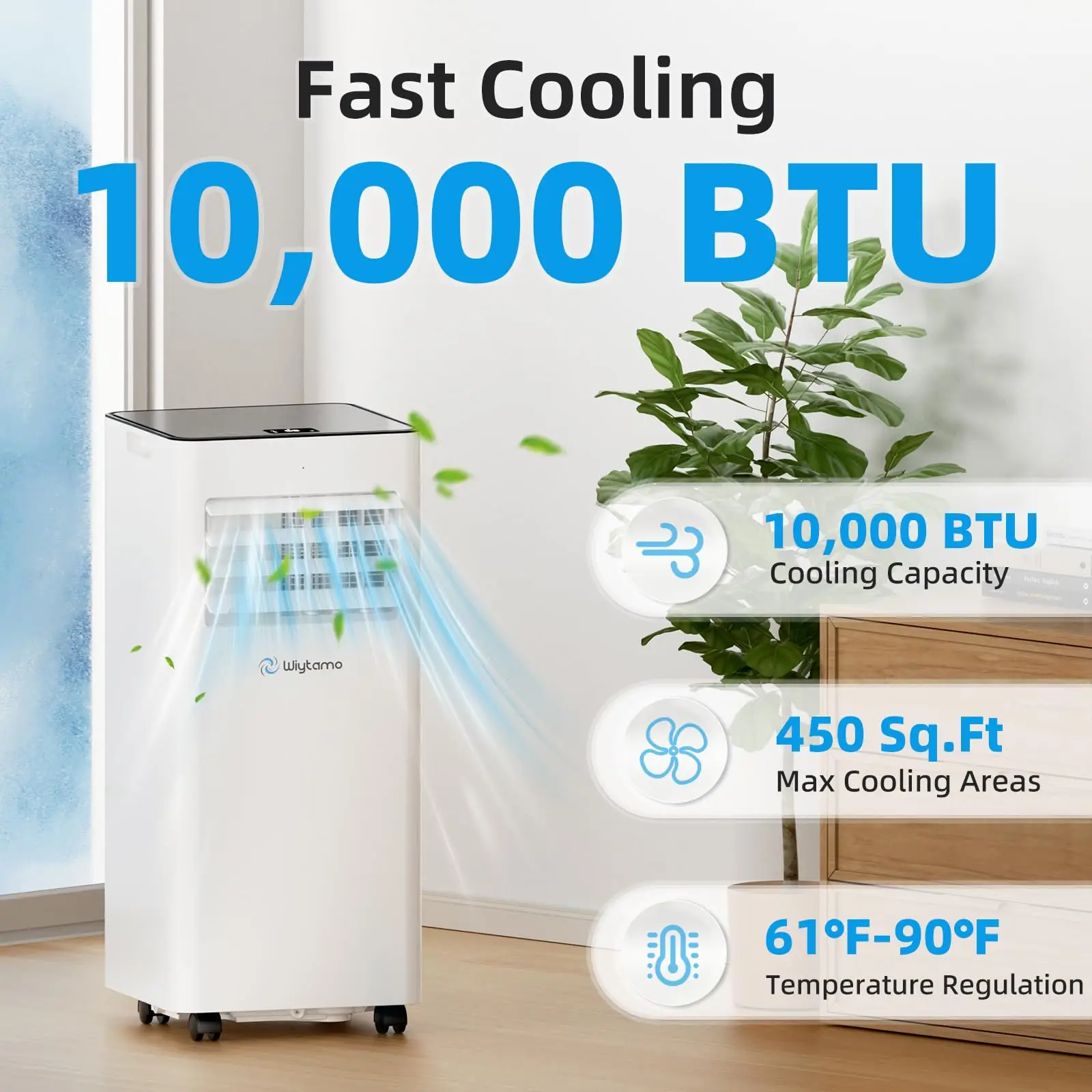Портативные кондиционеры 10 000 БТЕ, охлаждение, осушитель и вентилятор 3 в 1, Wi-Fi и пульт дистанционного управления/24 часа таймера/само испарения
Портативные кондиционеры 10 000 БТЕ, охлаждение, осушитель и вентилятор 3 в 1, Wi-Fi и пульт дистанционного управления/24 часа таймера/само испарения