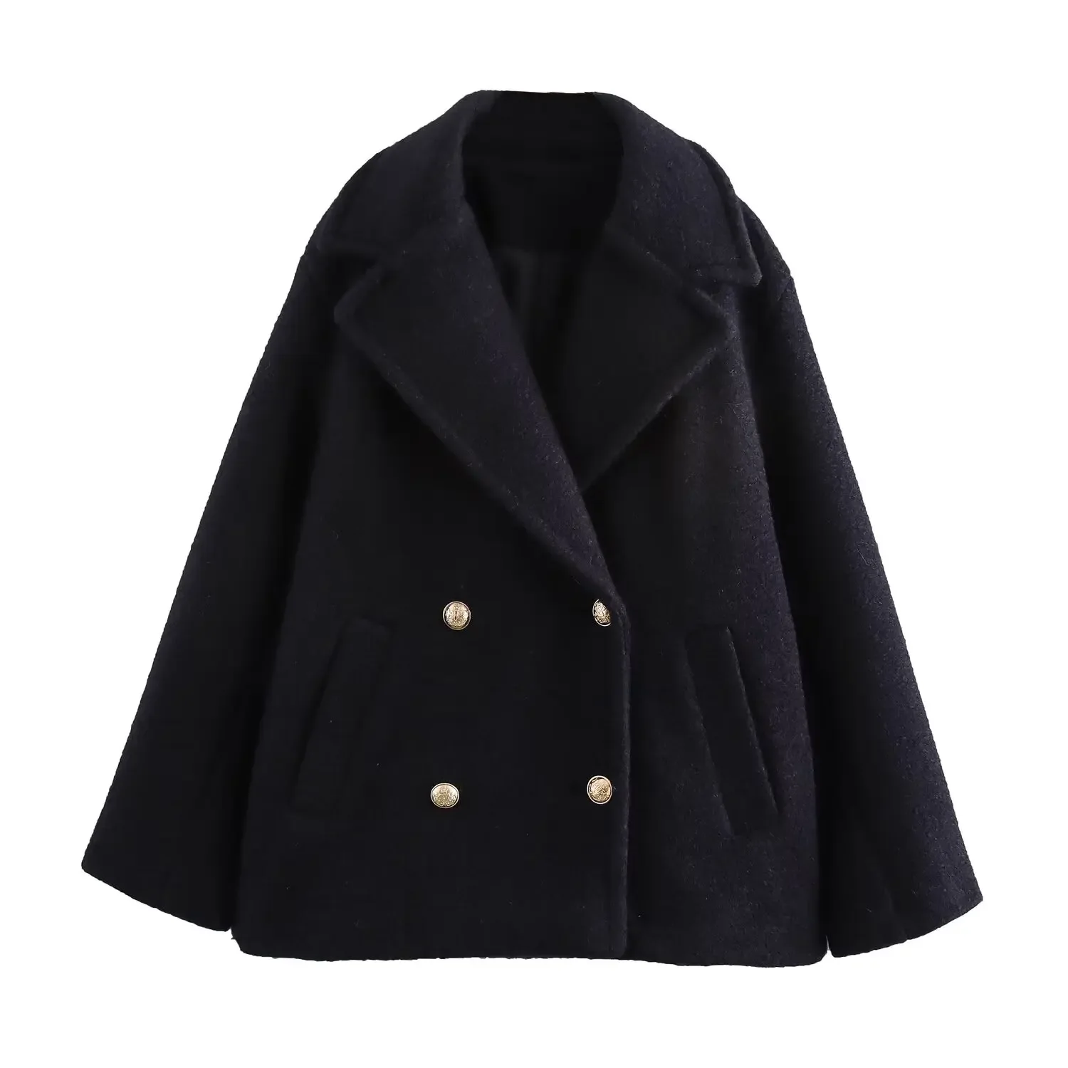 Spring and Autumn European and American French Design Pearl Leather Long Sleeved Double Breasted Coat for Women
Spring and Autumn European and American French Design Pearl Leather Long Sleeved Double Breasted Coat for Women