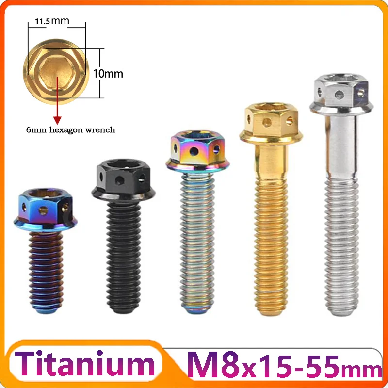 M8 Titanium Bolt 15 20 25 30 35 40 45 50 55mm Inner Outer Hexagon Flange Head Fastener for Motorcycle Bicycle Refitted DIY
M8 Titanium Bolt 15 20 25 30 35 40 45 50 55mm Inner Outer Hexagon Flange Head Fastener for Motorcycle Bicycle Refitted DIY