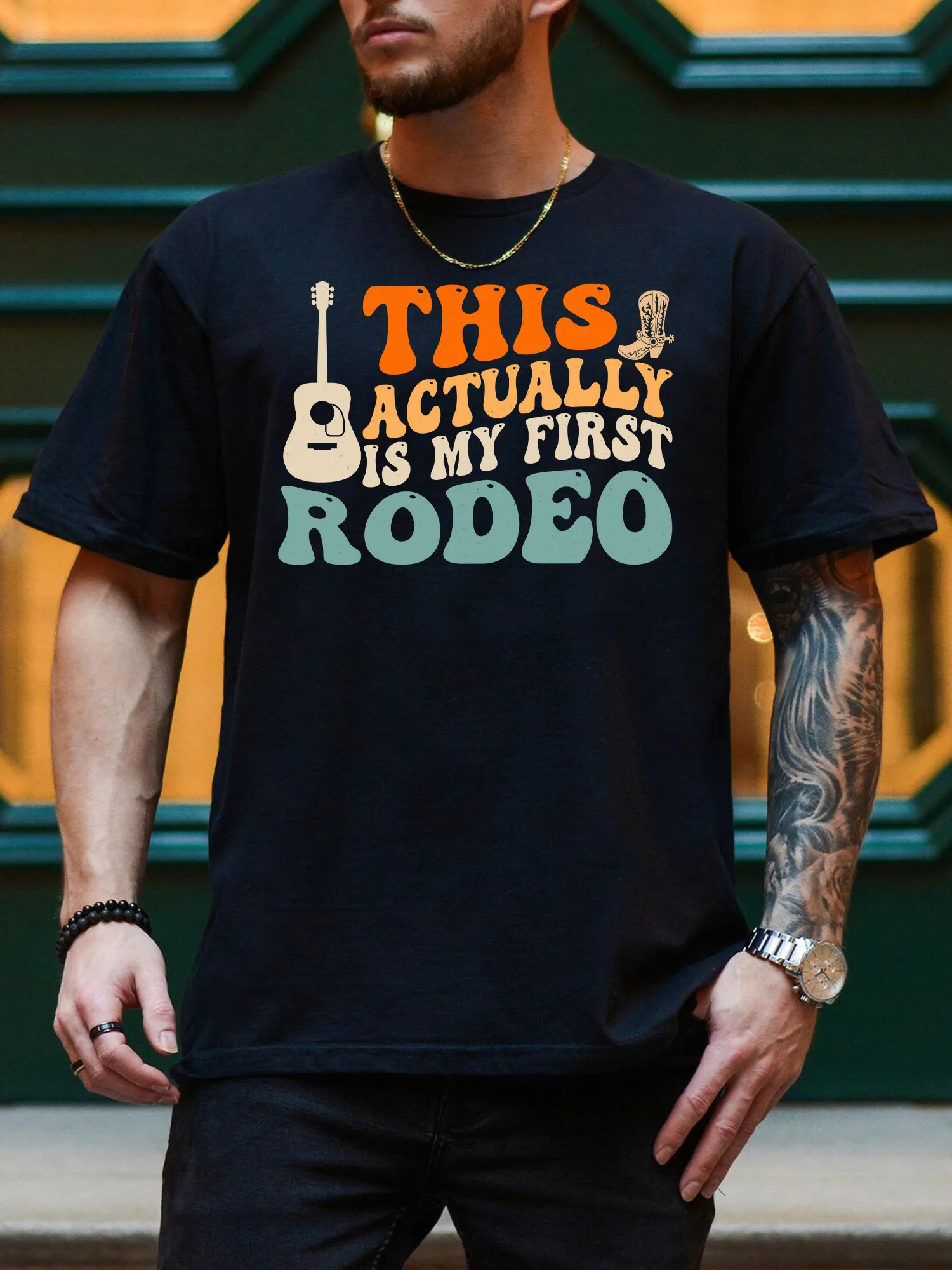 This Actually Is My First Rodeo Men's Everyday T-Shirt - Short Sleeve Crew Neck T-Shirts For Men, Pure Cotton Black Tee
This Actually Is My First Rodeo Men's Everyday T-Shirt - Short Sleeve Crew Neck T-Shirts For Men, Pure Cotton Black Tee