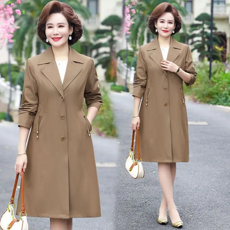 Khaki Lapel Trench Women Long Sleeves Mid-length Single-breasted Design Jacket Chic Lady High Street Casual Loose Coats Top A920
Khaki Lapel Trench Women Long Sleeves Mid-length Single-breasted Design Jacket Chic Lady High Street Casual Loose Coats Top A920