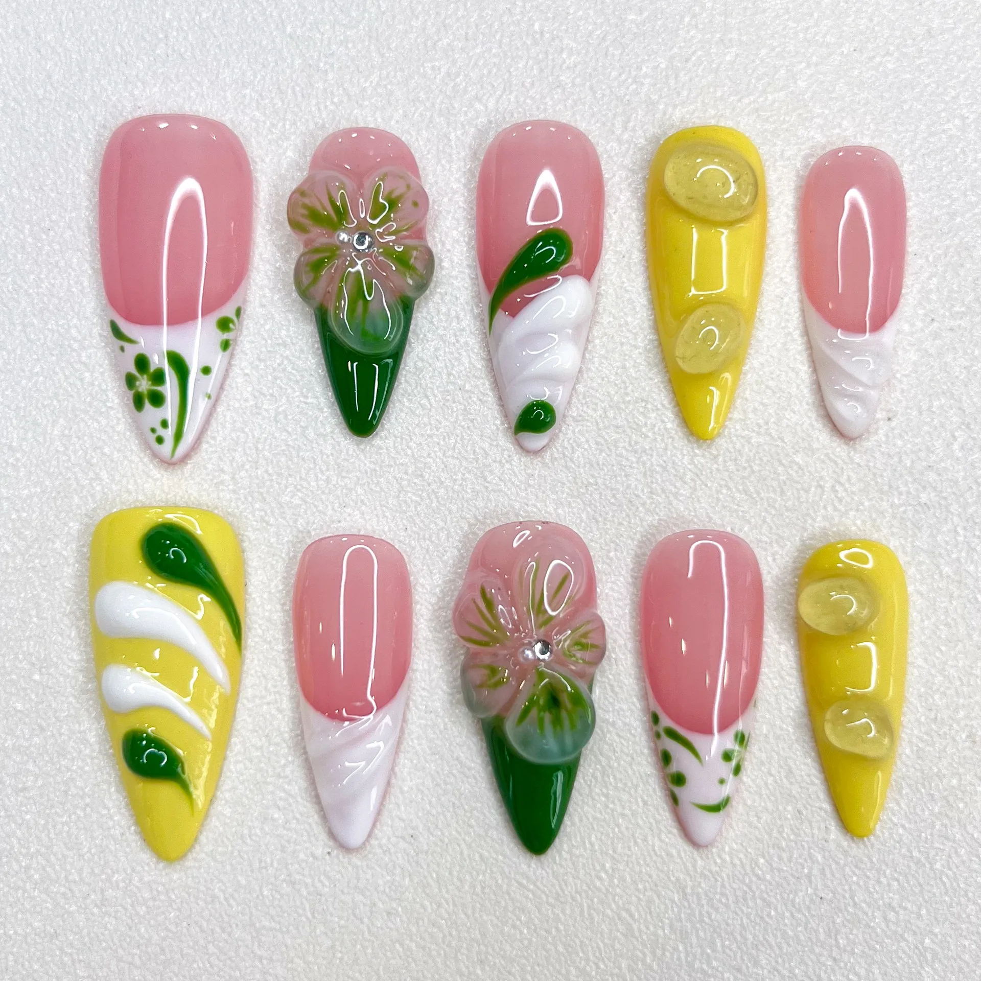 New 3D 10Pcs Handmade Manicure Medium Design with Adhesive Nail File SetAlmond Fake Nails Starfish Almond Nails Press on Nails
New 3D 10Pcs Handmade Manicure Medium Design with Adhesive Nail File SetAlmond Fake Nails Starfish Almond Nails Press on Nails
