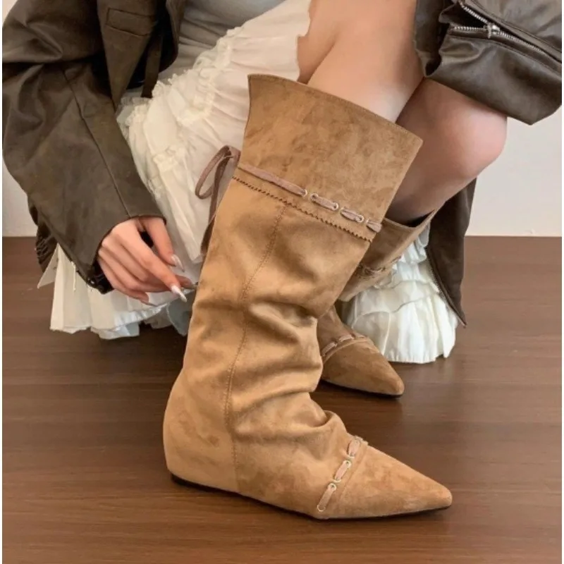 New Style Fashion Boots Women Vintage Tassel Cowgirl Pointed Toe Denim Ankle Boots Woman High Heels Pleated Western Booties
New Style Fashion Boots Women Vintage Tassel Cowgirl Pointed Toe Denim Ankle Boots Woman High Heels Pleated Western Booties
