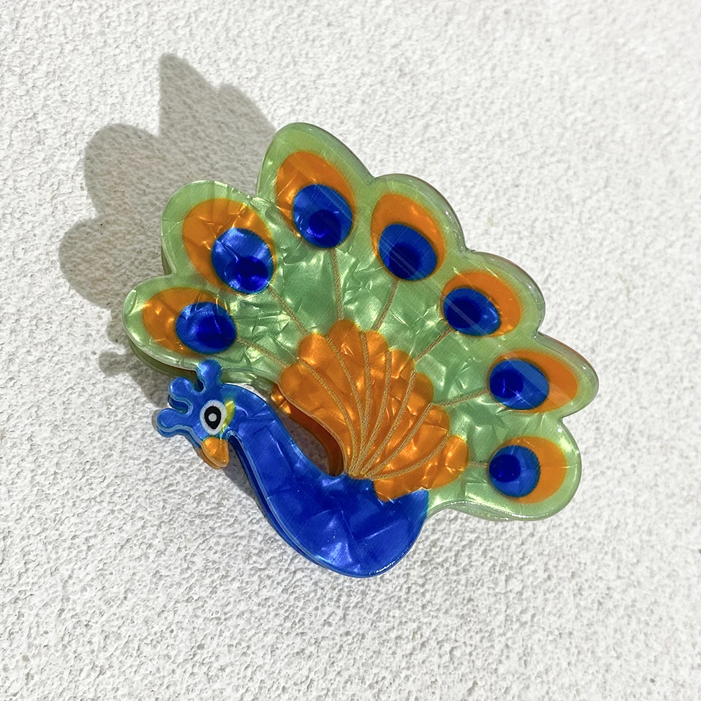 Colorful Peacock Shaped Acrylic Shark Hair Clip Claw For Women Cute Cartoon Animal Hairpin Barrette Hair Accessories Tool
Colorful Peacock Shaped Acrylic Shark Hair Clip Claw For Women Cute Cartoon Animal Hairpin Barrette Hair Accessories Tool