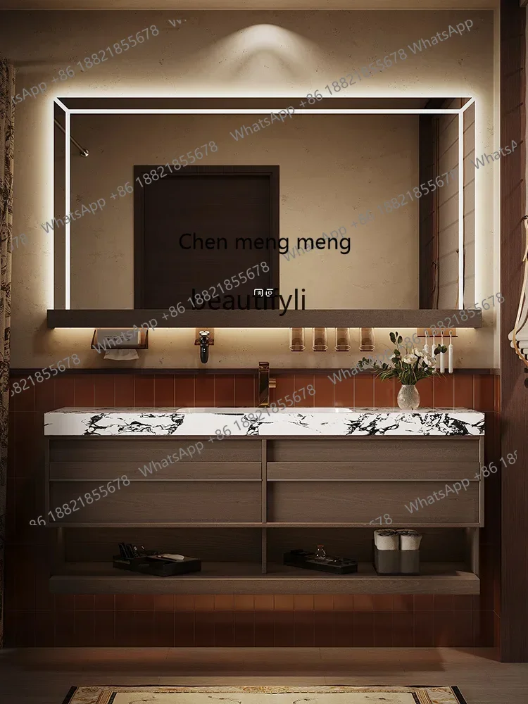 Medieval style rock slab hot bending seamless integrated basin bathroom cabinet combination light luxury, hand washing wash
Medieval style rock slab hot bending seamless integrated basin bathroom cabinet combination light luxury, hand washing wash