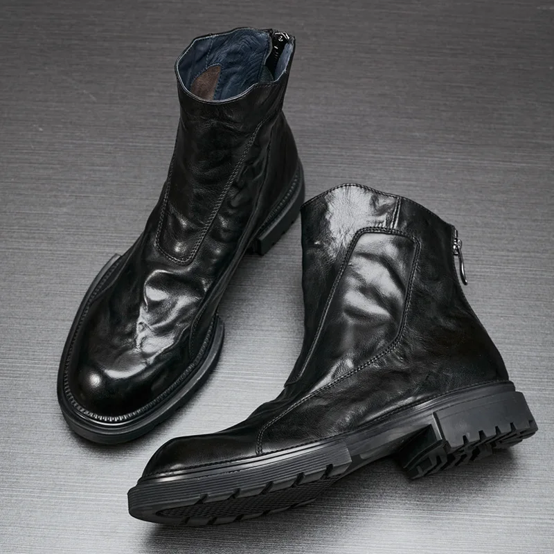 Fashion Men's Boots Winter Men's Shoes Round-toe Short Boots
Fashion Men's Boots Winter Men's Shoes Round-toe Short Boots