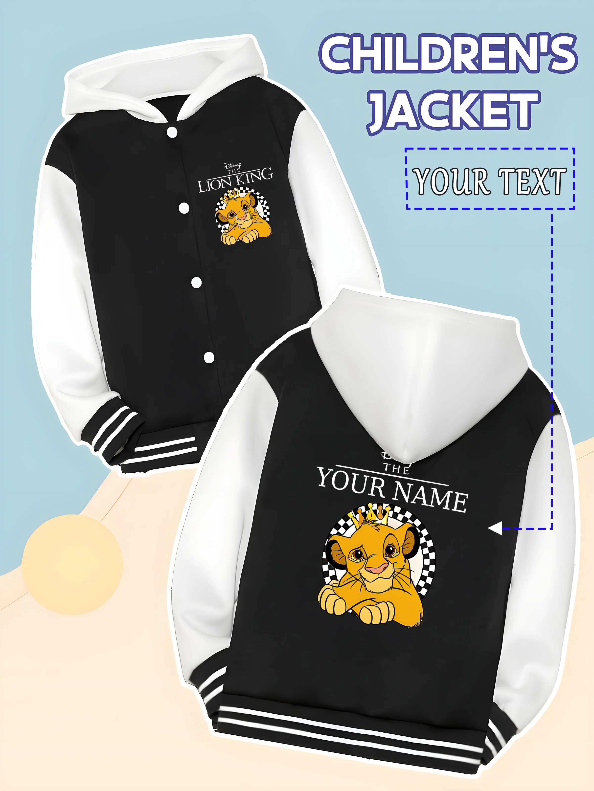 MINISO Disney The Lion King Simba Customized Children's Baseball Jacket - Simba's cute image + personalized name, exclusive feel
MINISO Disney The Lion King Simba Customized Children's Baseball Jacket - Simba's cute image + personalized name, exclusive feel