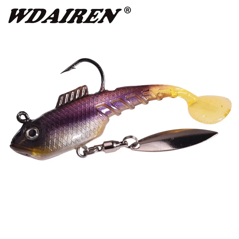 1 Pc Jig Hooks Silicone Soft Bait with Rotating Spoon Sequins T-tail Wobblers Artificial Fishing Lure for Pike Bass Swimbait
1 Pc Jig Hooks Silicone Soft Bait with Rotating Spoon Sequins T-tail Wobblers Artificial Fishing Lure for Pike Bass Swimbait